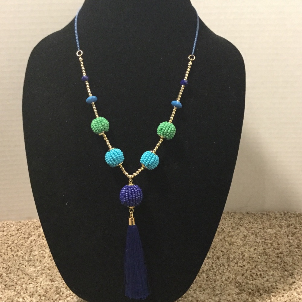 Tassel Necklace - Blue/Green